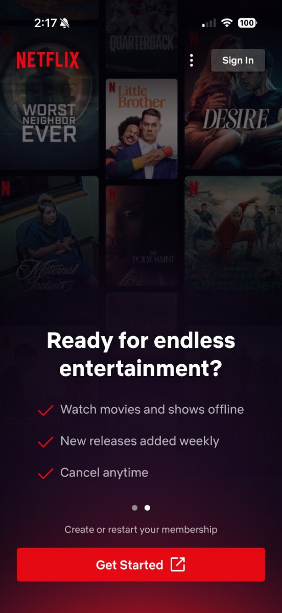 Current non-member home page, second screen
