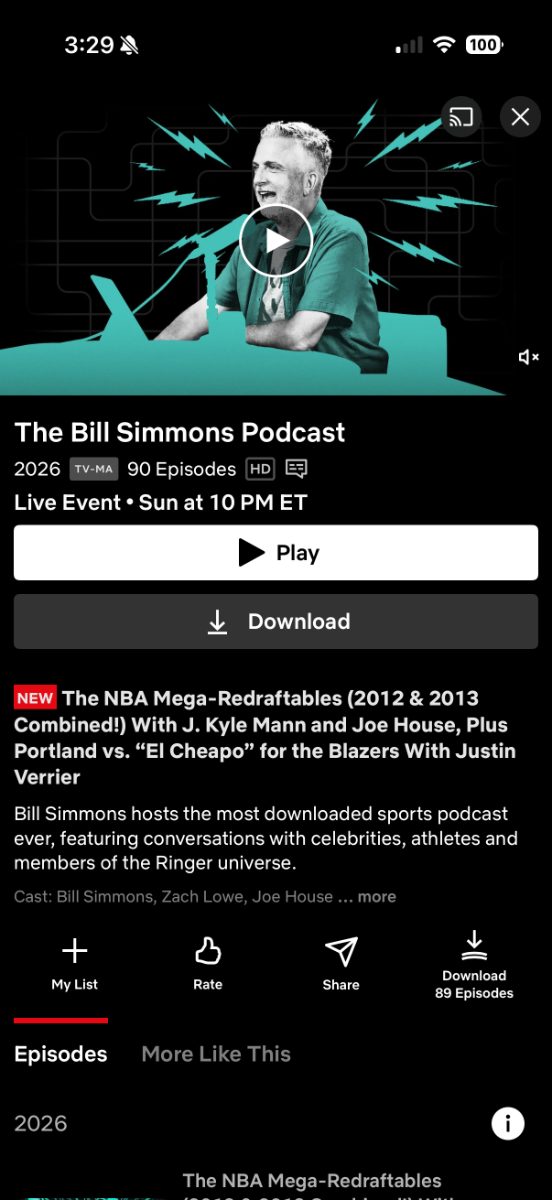 Podcasts on Netflix show page