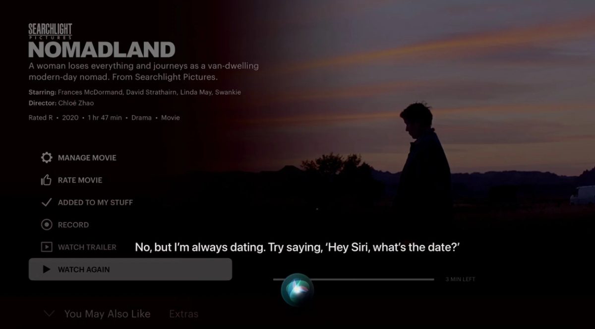 Siri response on Apple TV